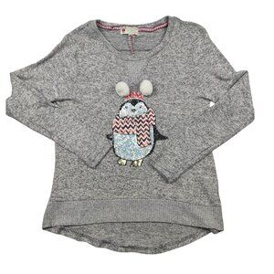 New Poof Merry Christmas Penguin Women's Hi- Low Top Size S